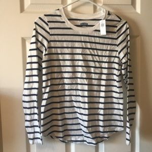 Old Navy navy blue stripe shirt